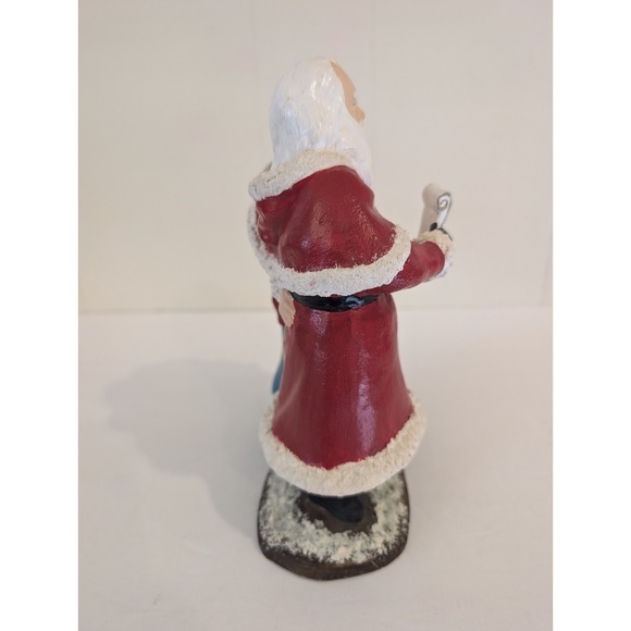 Vintage Hand Painted Ceramic Mold Singing Santa & Mrs. Claus Shelf Sitter Decor - Picture 4 of 14